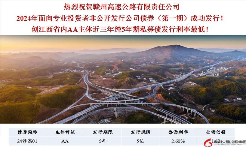 喜報(bào)！贛州交控集團(tuán)接連在資本市場(chǎng)發(fā)行債券成功！